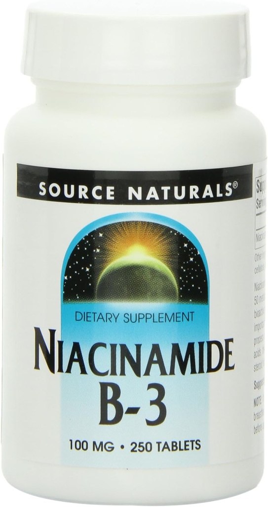 Fuente Naturales Niacinamida Vitamina B-3 100mg, 250 Tabletas (Pack of 3)