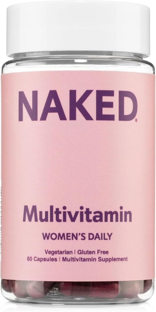Nutrición NAKED Mujeres Multi - Daily Multivitamin - Vitaminas A, C, E, Selenium, Zinc, Fruit and Super Green Extracts, a Boost Immune Support - Vitaminas libres de gluten y vegetarianas, 60 cápsulas