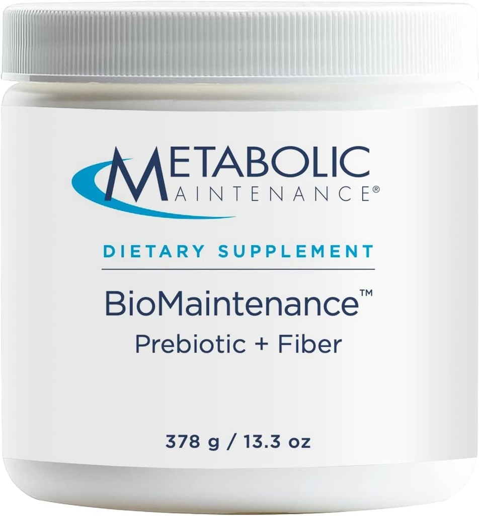 Mantenimiento metabólico BioMaintenance Prebiotic + Fiber Powder - Soportes Gut Health & Immune Función - Pure, Easy Add-in with No Sweeteners or Fillers (378g / 60 Servings)