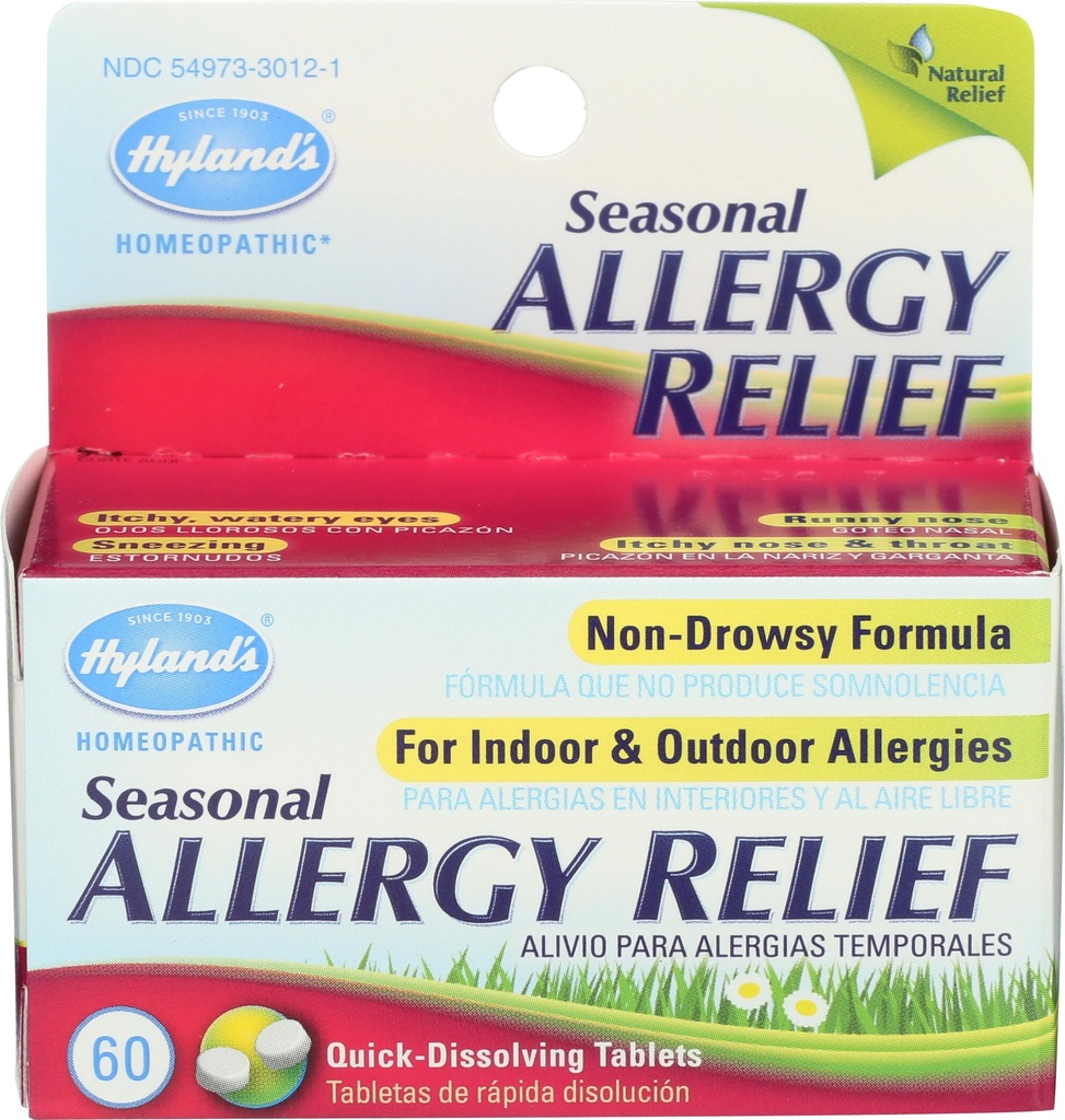 Alivio de Alergia Estacional de Hyland 60 Tablets