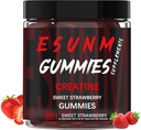 Sweet Creatine Strawberry Gummies,Monohydrate Por Serving, No Sugar o Colores Artificiales,Low-Calorie, Vegan & Halal, Blue Raspberry Flavor(150 Cuenta)