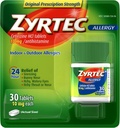 Zyrtec 24 horas Alivio de Alergia Tabletas, 10 mg Cetirizina HCl Antihistamina Medicina de Alergia, 30 ct Rojo
