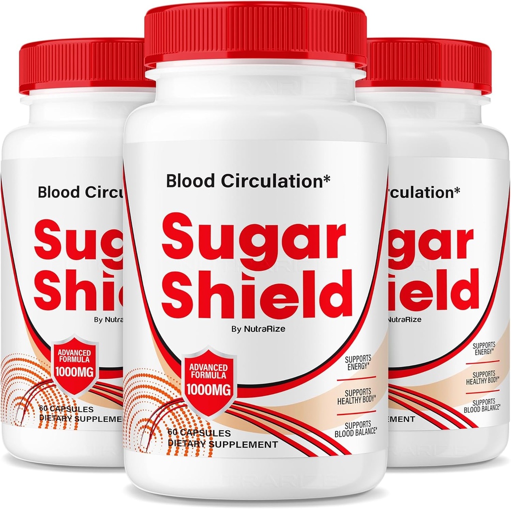 NutraRize (Pack of 3 Sugar Shield Blood Support Pills, Maximum Strength Formula Capsules, Natural Blood Blend Complex, Reviews (180 cápsulas)