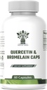 1000mg Quercetina, Complejo de Bromelaina de 200 mg - Apoyo Inmunitario, Alergia Estacional &amp; Salud Respiratoria Suplemento - Vegan, No-GMO, 60 cápsulas