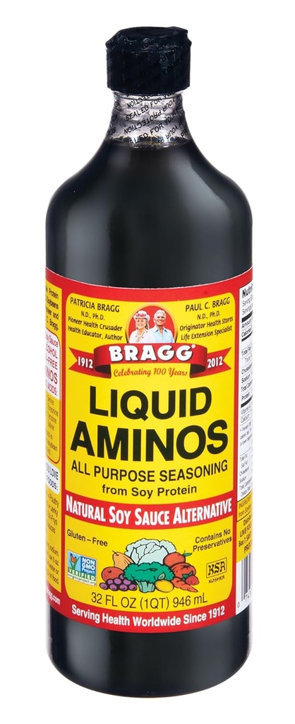 Concentrado de proteína amino de Bragg, líquido, 32 onzas (Pack of 12)