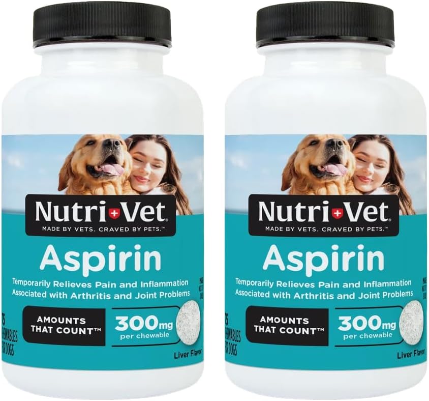 Nutri-Vet Aspirin Chewables for Large Dogs, 75 Count, Pack of 2