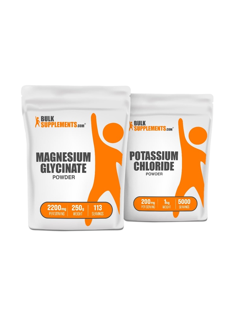 Magnesio Glycinate 250g + Potasio Chloride 1kg Bundle