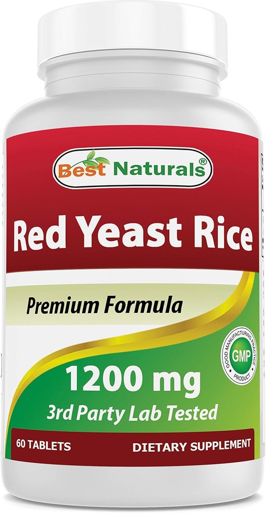 Mejores Naturales Red Yeast Rice 1200 Mg 60 Tablets (Citrinin Free)