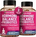 (2 Pack) Equilibrio hormonal + Probióticos para Mujeres (3450mg) Alivio natural para la menopausia, Flashes calientes, PMS, Bloating TEN 4:1 Chasteberry, Dong Quai, Black Cohosh ANTE NO GMO
