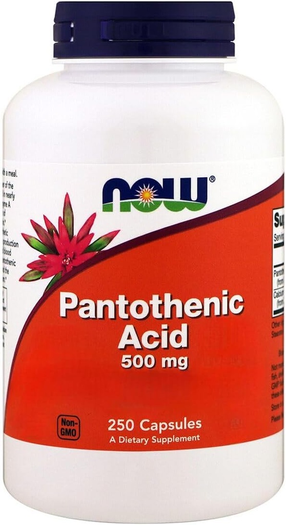 Ahora Alimentos, Ácido Pantoténico, 500 mg, 250 cápsulas