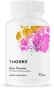 THORNE - Prenatal básico - Folato bien investigado Multi para mujeres embarazadas y enfermeros Incluye 18 vitaminas y minerales, además de Choline - Gluten, lácteos &amp; libre de soja - 90 cápsulas - 30 servicios