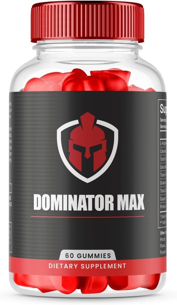 (1 Pack) Dominator Max Gummies Advanced Formula for Max Performance, All Natural Extra Strength Supplement, Dominator Max Gummies for Muscle Growth and Overall Health Support (60 Gummies)