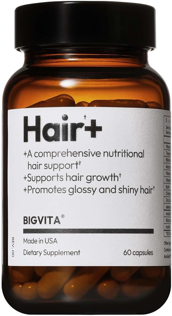 Suplemento de crecimiento del cabello de BIGVITA – rápido crecimiento del cabello para elgador, más completo del cabello ← AnaGainTM Nu, Biotin, Black Sesame Extract ¦ Hair Pérdida Apoyo para Mujeres &amp; Hombres
