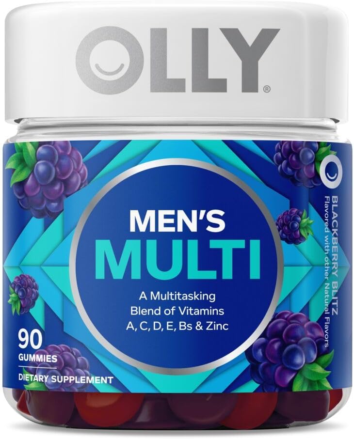OLLY Laser Focus Gummy, Ginseng, Alpha GPC, B Vitaminas, 36 Conde &amp; Hombres Multivitamina Gummy, Vitaminas A C D E B, Zinc, 90 Conde