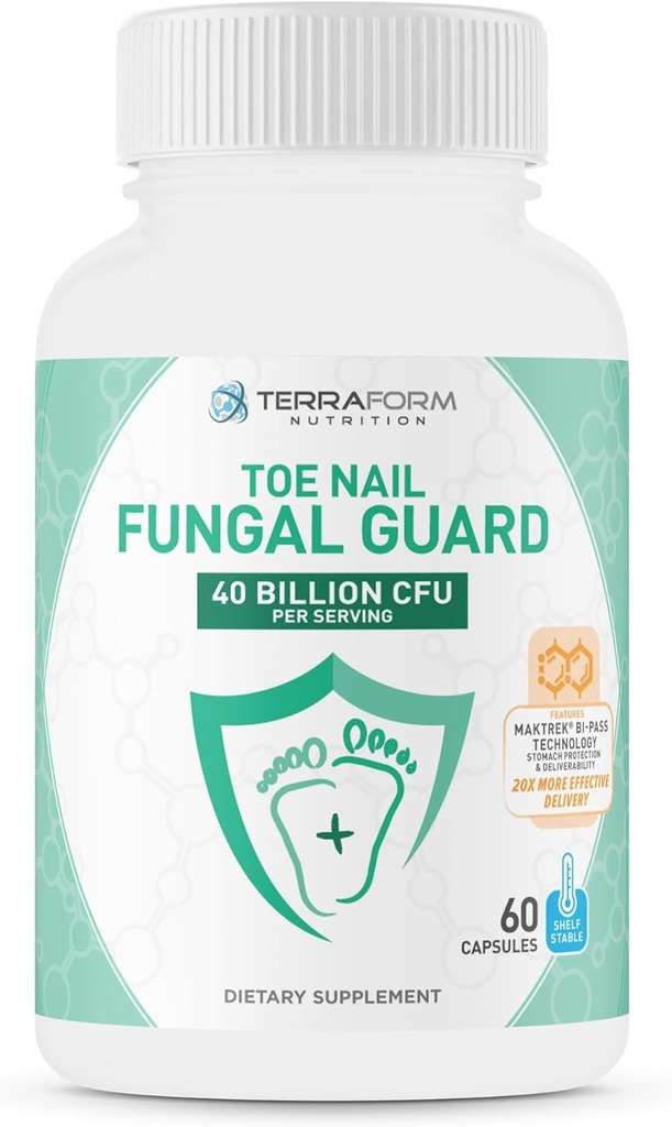 Terraform Nutrition Toenail Fungal Guard - Probiotic Fungus Inhibitor - 60 cápsulas