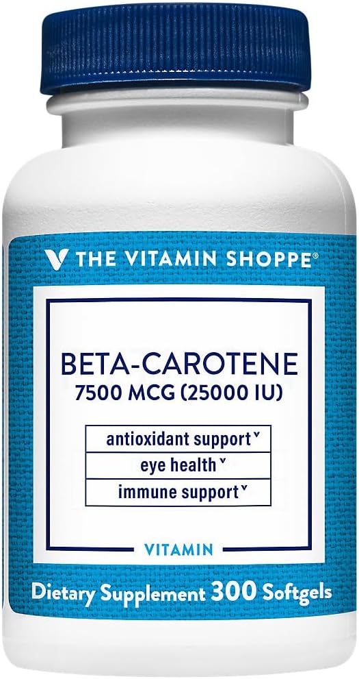 La Vitamina Shoppe Beta-Caroteno 2.500IU (Vitamin A), Apoyo Antioxidante para Visión &amp; Salud Inmune (300 Softgels)