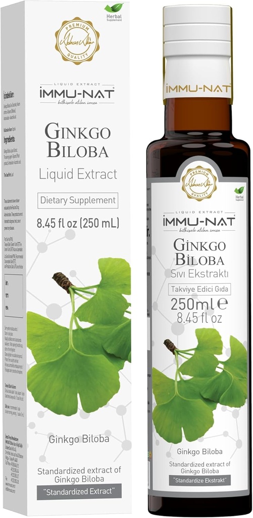 Ginkgo Biloba Premium Liquid Supplement - 8.5oz - Enhances Memory & Cognitive Function - Herbal Formula