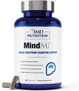 1MD Nutrición MindMD - Suplemento cerebral para la memoria y el foco - Bacopa Monnieri para soporte cerebral nootrópico - Suplemento de salud cerebral para adultos - con vitamina B6 &amp; Green Tea Extract - 60 caps