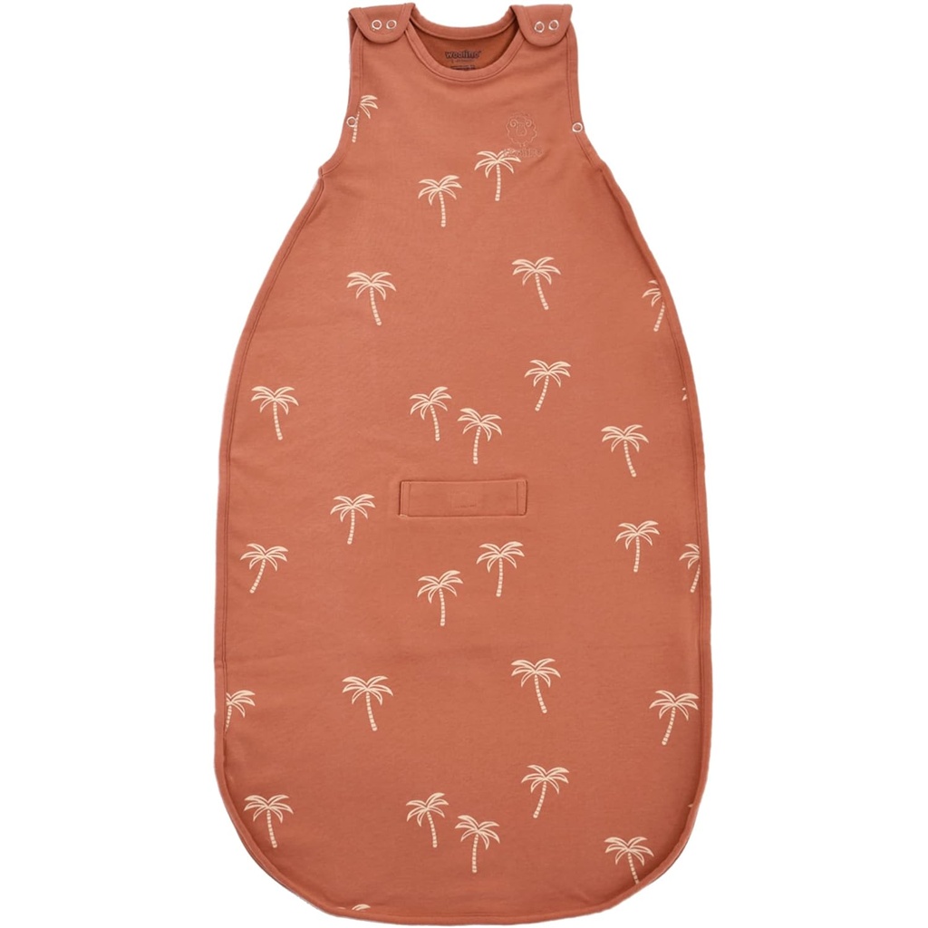 Woolino Merino Wool &amp; Organic Cotton Baby Sleep Sack 2-24 Months – Ultimate 4-Season Baby Sleeping Bag, Universal Size Wearable Blanket, 2-Way Zipper &amp; Ajustable Fit, Year-Round Use – Palms