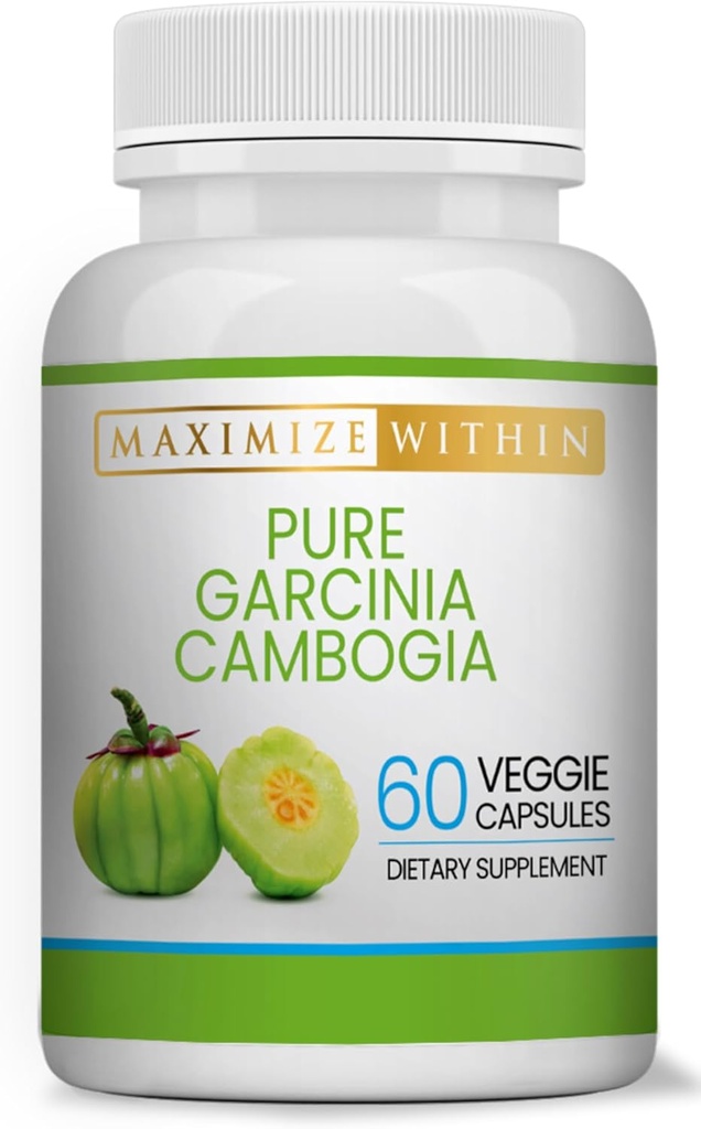 Máximo Slim 100% Puro Garcinia Cambogia Suplemento - HCA Extract - Soporte de pesas Fórmula para Mujeres - No GMO, Gluten Gratis - 60 cápsulas