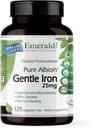 Laboratorios Esmeraldas Gentle Iron 25mg - Ferrous Bisglycinate Chelate - Chelated Iron Supplement That Supports Energy, Eye, Immune & Heart Health - 120 Vegetable Capsules (120-Day Supply)