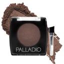 Palladio Brow Powder for Eyebrows, Soft and Natural Eyebrow Powder with Jojoba Oil " Shea Butter, Helps Enhance " Define Brows, Compact Size for Purse or Travel, Includes Applicator Brush, Dark Brown