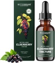 Betterbrand BetterLungs Elderberry Tincture Suplemento dietético - All Natural Sugar-Free Vegetarian for Winter Immune Support (30 Day)