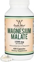 Magnesium Malate Capsules (420 Conde) - 1.500mg Por Serving (Magnesium Bonded to Malic Acid), Third Party Tested, Vegan Friendly, Gluten Free by Double Wood Supplements