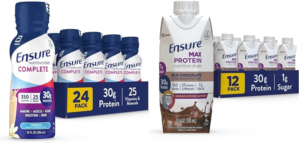 Ensure COMPLETE Nutrition Shake 30g of Protein Meal Replacement Shake with Nutrients for Immune Health & Max Protein Nutrition Shake with 30g of Protein