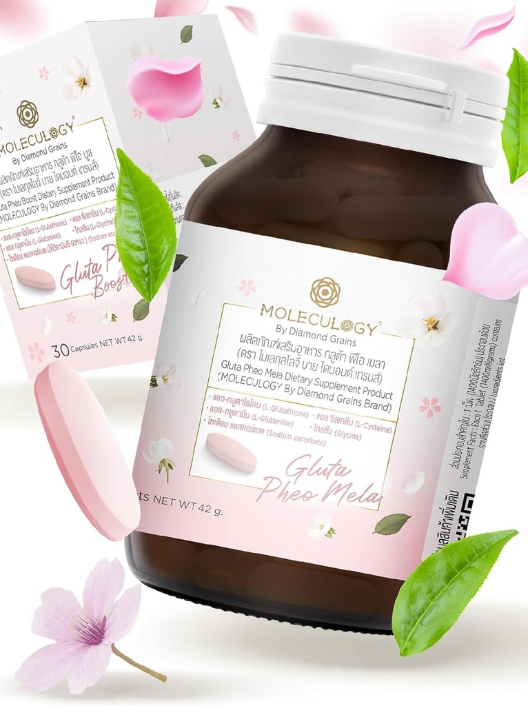 Diamante Grains Moleculogy Gluta Pheo Mela Suplementos dietéticos 30 Tabletas / 1 Botella - un Cocktail de Gluta Exilir con mezcla de perfección de vitaminas para mejorar su energía diaria