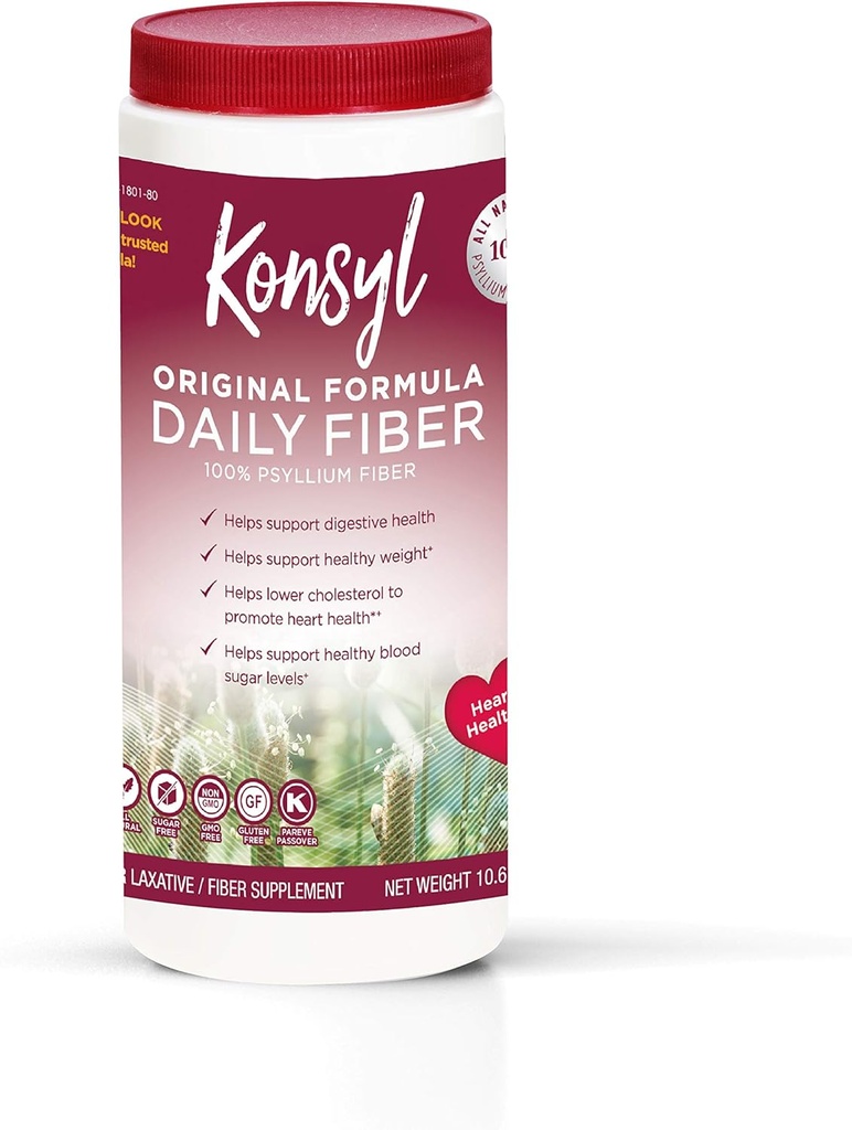 KONSYL PHARMACEUTICALS Fórmula original 100% Psyllium Fiber, 10.6 onza, Powder