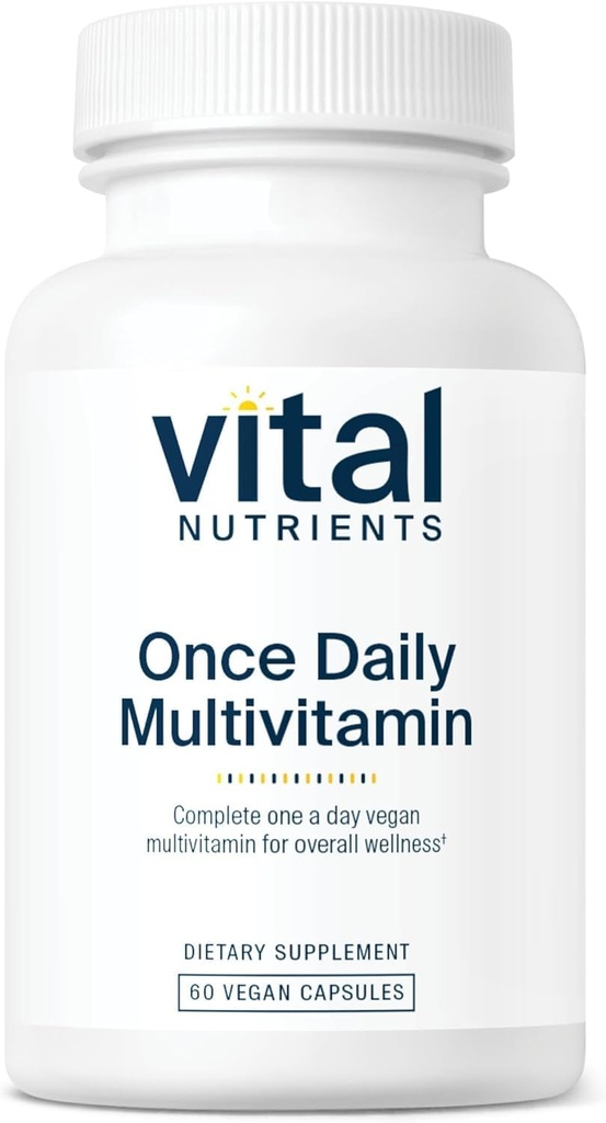 Nutrientes vitales Una vez Multivitamínico diario ← Vegan Multi for Women &amp; Hombres ← Libre de alérgenos 19 Vitaminas esenciales + Antioxidantes para el ojo y la salud del corazón TEN Gluten, Dairy &amp; Soy-Free TEN 60 cápsulas