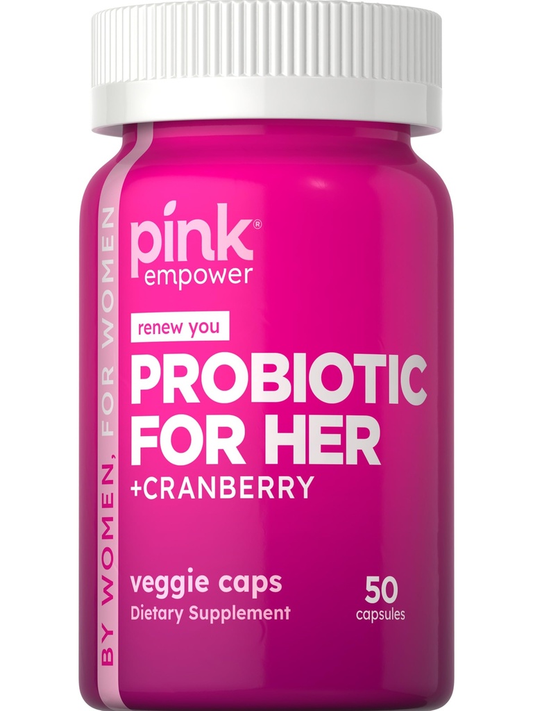 PINK Probióticos para Mujeres TENIDO Apoyo a la Salud Digestiva Capsules TEN 50 Conde TEN Plus Cranberry TEN Vegetarian, Non-GMO &amp; Gluten Suplemento Libre