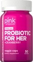 PINK Probióticos para Mujeres TENIDO Apoyo a la Salud Digestiva Capsules TEN 50 Conde TEN Plus Cranberry TEN Vegetarian, Non-GMO &amp; Gluten Suplemento Libre