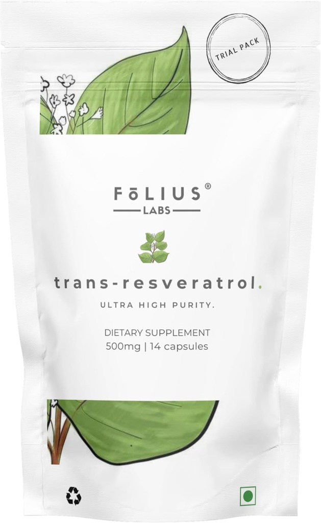 Ultra High Purity Resveratrol Capsules - 99% Trans-Resveratrol - Japonés Knotweed Extract - Apoyo a la inmunidad, Apoyo al envejecimiento saludable - (1 semana Trial Pack)