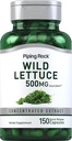 Piping Rock Wild Lettuce Extract  500mg  150 Capsules ← Concentrado Herbal Supplement Silencio Non GMO, Gluten Free