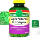 2 Pack- Light Spring Super B-Complex Tabletas – Vitamina B6, B12, C, Thiamine, Biotin – Suplemento dietético completo sin gluten con guía de liviano – Apoya energía e inmunidad