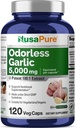 NusaPure Odorless Garlic 100:1 Extract, 50 mg Equivalent to 5000mg Capsule | 120 Veggie Caps | High Potency | Herbal Supplement | Non-GMO