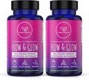 Flow and Glow Natural Hormone Balance for Women - PMS & Menopause Relief for Cramps, Mood Swings & Night Sweats with Donq Quai & Black Cohosh for Menopause - 60 Vegan Capsules (2 Pack)