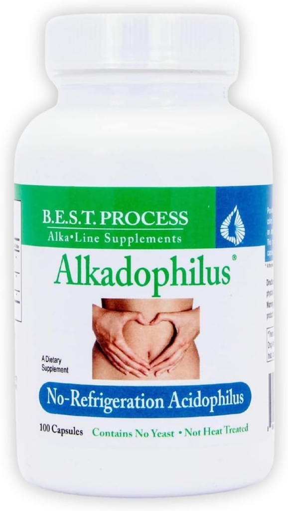 Alkadophilus Best Process Alkaline — No Refrigeration Probiotic & Prebiotic Digestive Supplement — 1.5 Billion CFU of Good Bacteria " Beetroot
