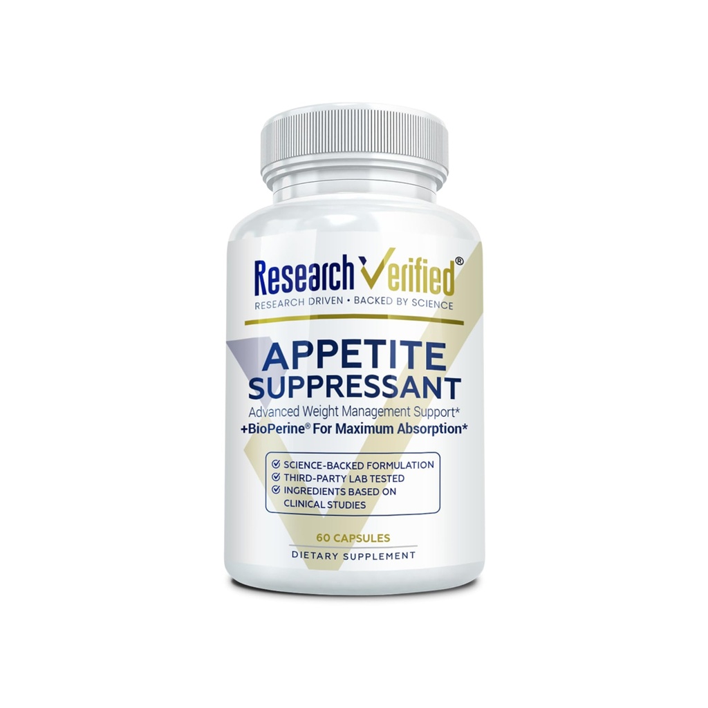 Research Verfied Appetite Suppressant - Curb Cravings, Reach Satiety, Boost Metabolism - 60 Capsules - Pack of 1