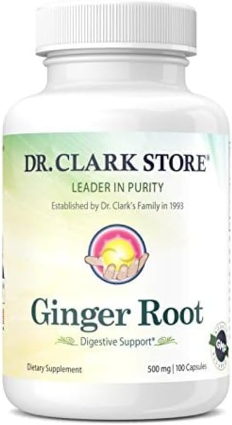 Dr. Clark Ginger Root Suplemento - Apoyo digestivo - 500 mg 100 Gelatin Capsules