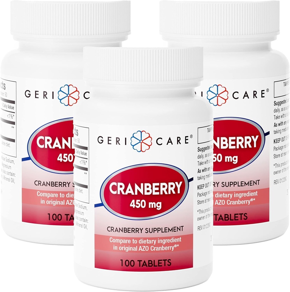 Suplemento de arándano de GeriCare, 100 Tabletas 450 mg (3)