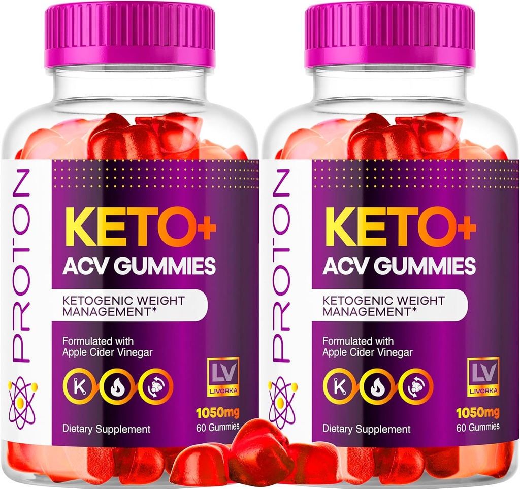 (2 Pack) Proton Keto ACV Gummies, Proton Keto Plus ACV Gummies 1050MG, Proton Keto, Keto ACV Gummies Advanced Proton Apple Cider Vinegar Support, Proton Keto ACV Gummy Reviews, 120 Gummies