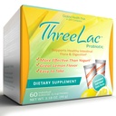Global Health Trax GHT - ThreeLac Lemon Probiotic Drink Mix for Digestive Health - Advanced Probiotic Powder Formula for Men, Women & Kids - Immune Support & Gut Balance, Non-GMO - 60 Packets