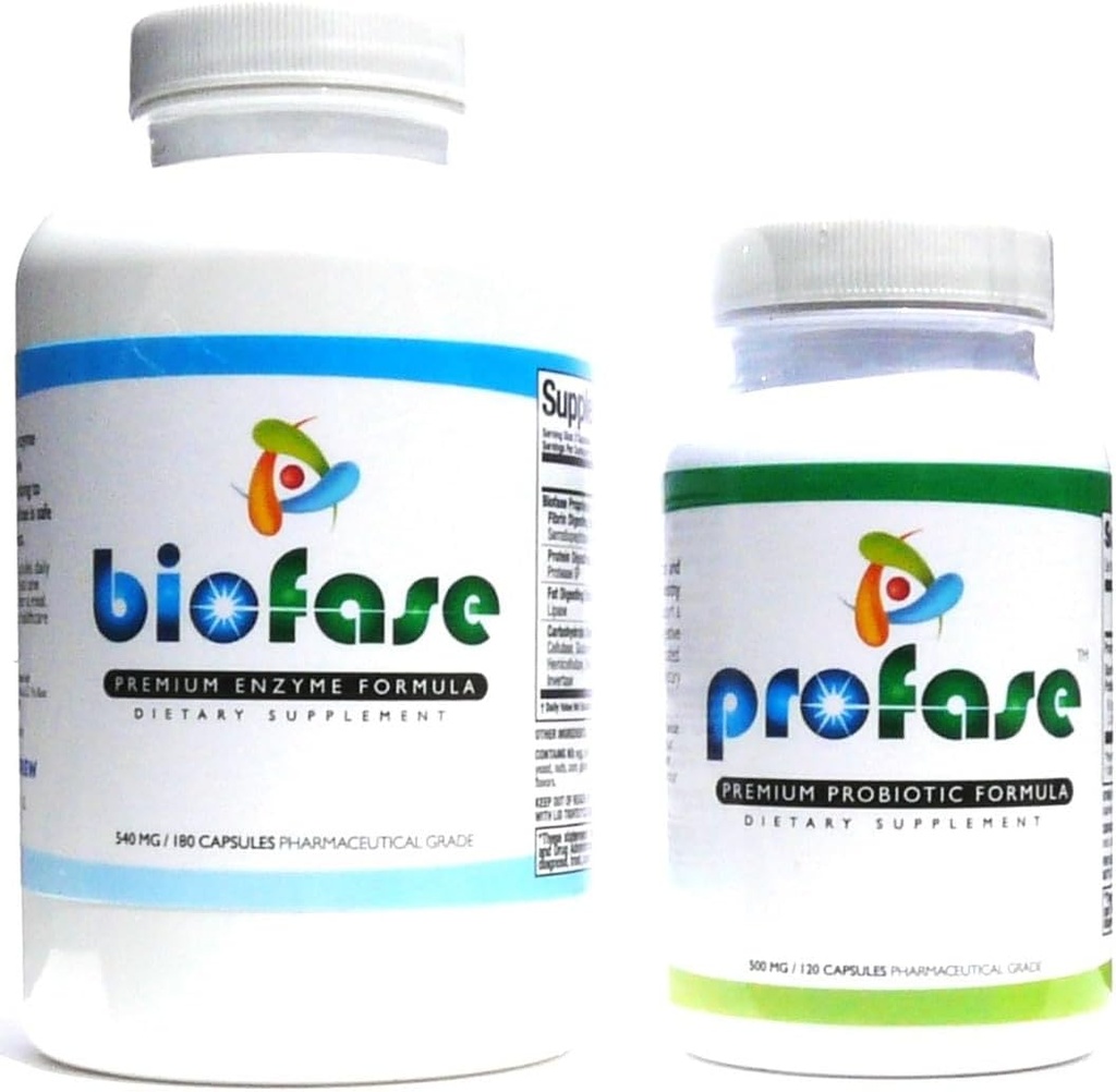 Biofase-Enzyme & Profase-Probiotic Kit - Biofilm Defense, Supports Healthy Digestion & Your Flora Balance - Large Kit