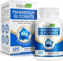 Glycinate de magnesio puro, Magnesio de alta absorción, Suplemento de magnesio Admite Leg, Muscle, Nerve, Bone Health, 120 Magnesium Glycinate Capsules