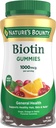 Bounty Biotin Gummy, Suplemento de vitaminas, soporta el cabello saludable, la piel y las uñas, las gomas de sabor fruta, 1000 mcg, 110 Condes