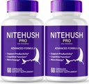 Nite Hush Pro Suplementos cerebrales para cápsulas de memoria y foco, NiteHush Advanced Formula Brain Health Support - Maximum Strength Nootropics NiteHushPro All Natural Support Pills Reviews (2 Pack)