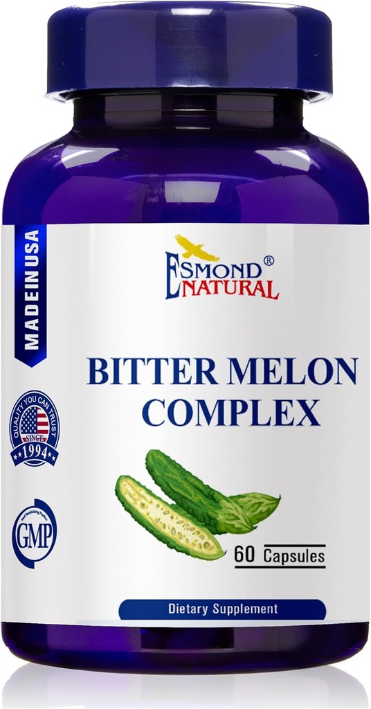 (3 Pack) Esmond Natural: Bitter Melon Complex (Apoyos Niveles metabólicos equilibrados), GMP, Natural Product Assn Certified, Made in USA - 528mg, 180 Capsules